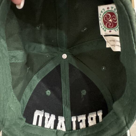 Green Baseball Cap Ireland Embroidered Hat Brass Adjustable Strap - Picture 5 of 10